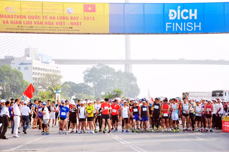 Các VĐV chuẩn bị xuất phát cự ly 42km.