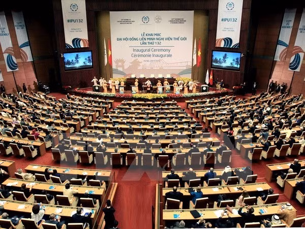 各国议会联盟第132届大会开幕式场景（图片来源：越通社）
