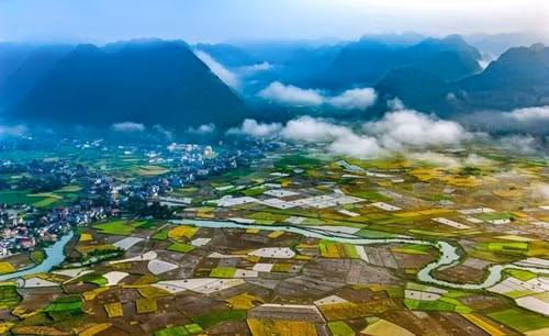 北山稻谷成熟季节美不胜收风景成为游客喜爱的地方。对于摄影爱好者而言，他们可早起攀上那莱（Nà Lay）山峰瞻仰黎明，并寻找最好的照相位置（图片来源：vnexpress.net）