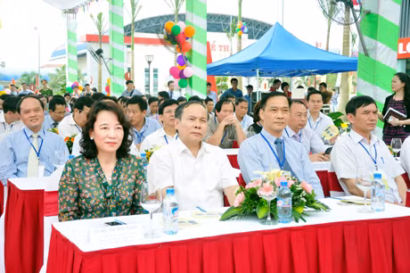 Đồng chí Vũ Thị Thu Thuỷ, Phó Chủ tịch UBND tỉnh và lãnh đạo các sở ngành trong tỉnh đến dự lễ khai mạc.
