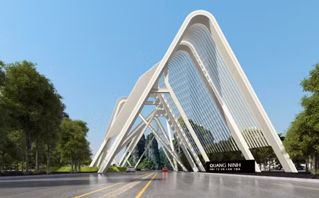 欢迎门建筑配景图。