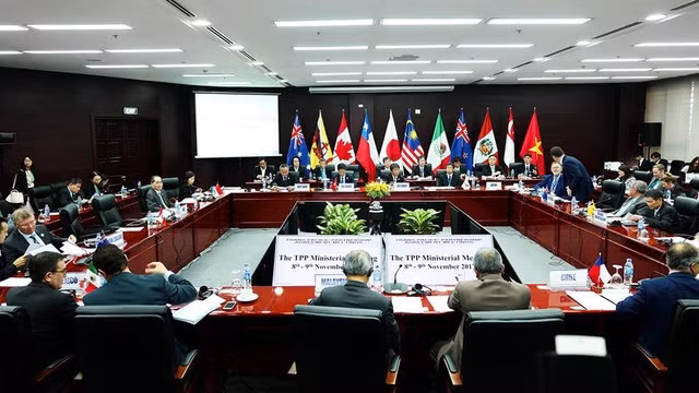TPP各成员国部长召开的一场会议。
