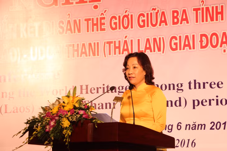 广宁省人民委员会副主席武氏秋水在会上发表讲话（图片来源：广宁报）