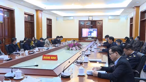 广宁省人民委员会副主席裴文康通过视频方式参与会议。