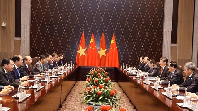 会见全景。（图片来源：越通社）