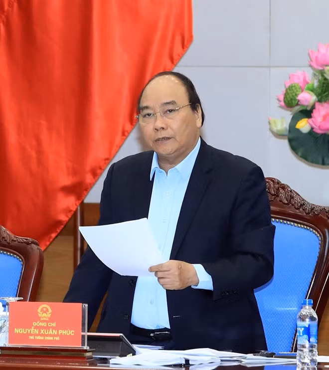 越南政府总理阮春福发表讲话。越通社记者 统一 摄