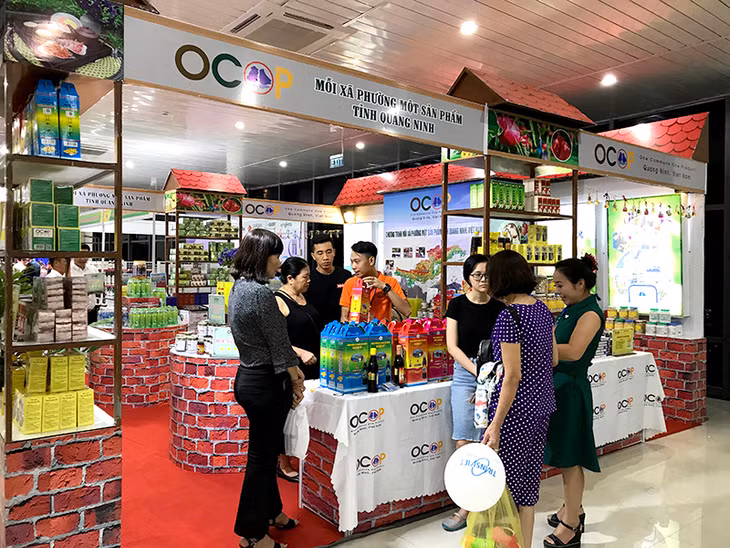 游客在广宁OCOP展位参观、购物。