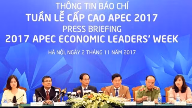 有关在越南岘港举行的APEC会议周的新闻发布会。