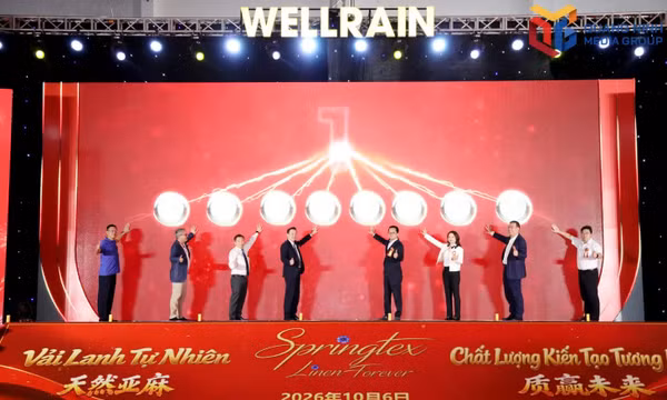 越南广宁市海河工业园区Wellrain坯布、染色布生产厂正式竣工投产