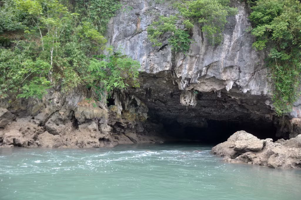 Cái Đé是拜子龙湾最大的石灰岩洞。