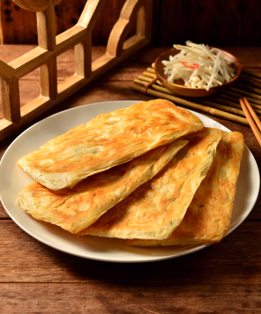 油酥烧饼葱油饼 Bánh nướng mỡ hành