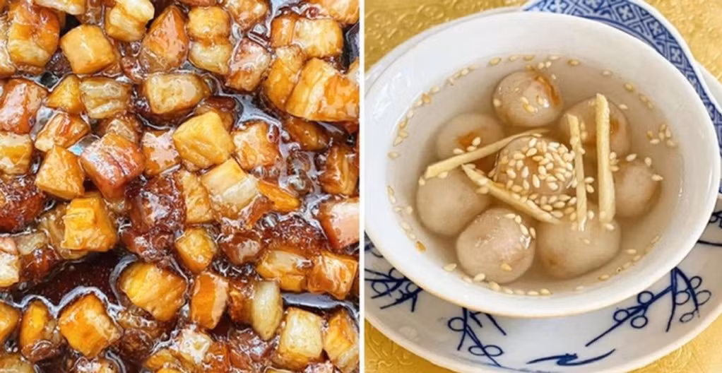 烤猪肉甜汤 Chè bột lọc heo quay