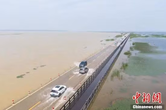 江西鄱阳湖畔再现“限时”景观“水上公路” ảnh 2
