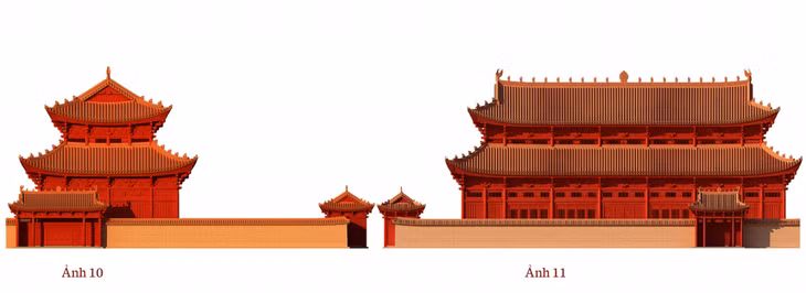李朝宫殿的屋顶 Mô tả phần mái của cung điện thời Lý