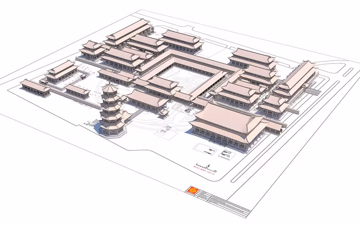 还原李朝宫殿建筑的3D图像 Phục dựng được hình ảnh 3D kiến trúc cung điện thời Lý