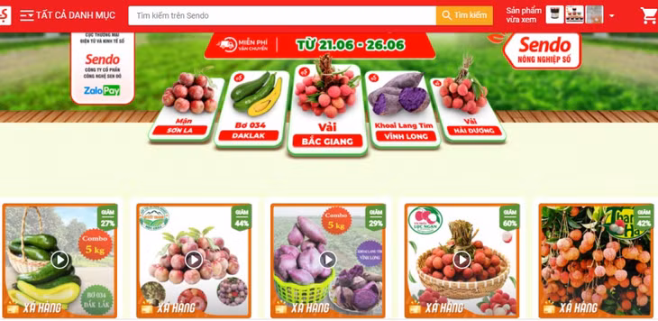 Phiên chợ nông sản Việt trực tuyến lên sàn thương mại điện tử Sendo.