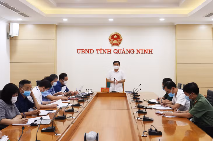 广宁省人委会副主席裴文康在会议上发表讲话。