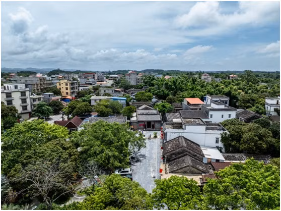 俯瞰竹山村 Toàn cảnh làng Trúc Sơn, thành phố Phòng Thành Cảng