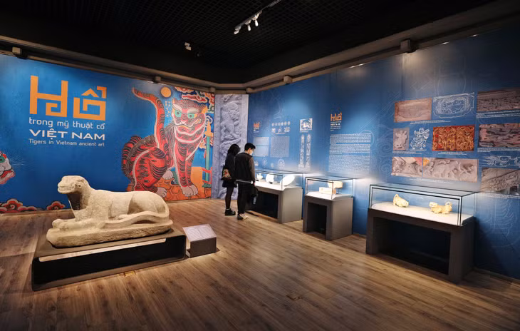 “越南古代艺术中的老虎”专题展。图：庆龙 Triển lãm “Hổ trong mỹ thuật cổ Việt Nam”. Ảnh: Khánh Long